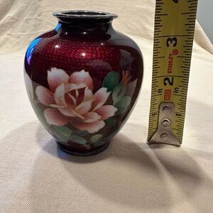 Japanese Akasuke Ginbari Cloisonné vase - Pigeon blood